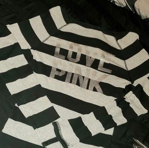 Black n grey striped PINK